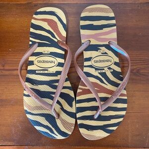 Havaianas Multicolor Animal Print Flip Flops